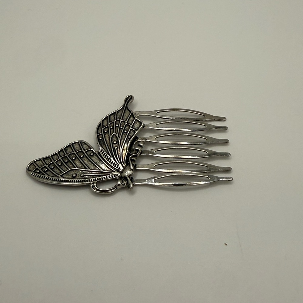 Butterfly Side Comb Vintage Silver Tone Hair Accessories Quality New